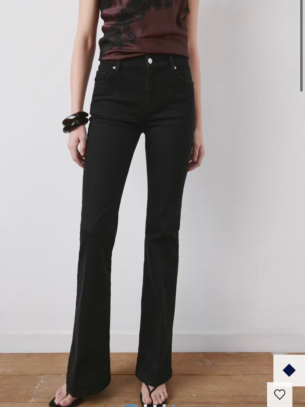 Mango Black High-Rise Flared Jeans